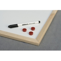 Дошка магнітно-маркерна, ТМ 2x3, EcoBoard, дерев’яна рамка, 40 х 30 см., колір білий