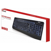 Клавіатура Trust Elight Illuminated Keyboard RU, дротова, звичайна, чорна