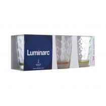Стакан LUMINARC НЭО ДАЙМОНД с цветным дном /НАБОР/ 3X250 мл низк.
