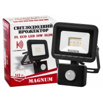 Прожектор світлодіодний MAGNUM_FL ECO LED 10Вт slim_6500К_IP44 з датчиком руху