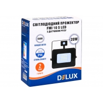 Прожектор світлодіодний DELUX_FMI 10 S LED_20Вт_6500K_IP44 з датчиком руху