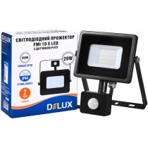 Прожектор світлодіодний DELUX_FMI 10 S LED_20Вт_6500K_IP44 з датчиком руху