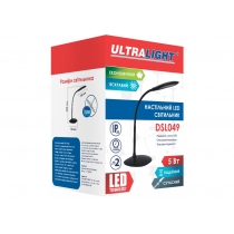 Лампа настільна світлодіодна Ultralight DSL049 чорна, 5W, 300lm, 4500k, dimmer, sensor, USB