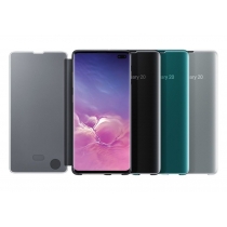 Чехол для сматф. SAMSUNG S10+/EF-ZG975CBEGRU - Clear View Cover (Черный)