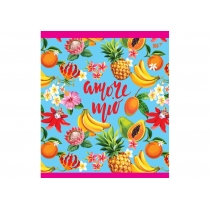 Зошит 12 аркушів, лінія, неон + мат. ламінація + софт-тач Tropical vibes