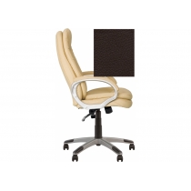 Крісло, BONN KD Anyfix PL35, Екошкіра, коричневий, пласт. база, пласт. підлокітн. з м'яким наклад.