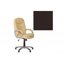 Крісло, BONN KD Tilt PL35, Екошкіра, коричневий, пласт. база, пласт. підлокітн. з м'яким наклад.