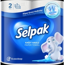 Рушники паперові 3 шари Selpak, 2шт, білі