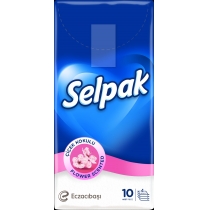 Салфетки сухие карманные гигиенические с ароматом 3 слоя Selpak 10 шт