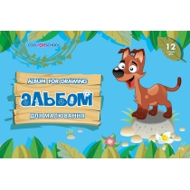 Альбом для малювання на скобі, 12 аркушів, "Animals"