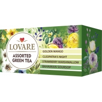 Чай зелений з ароматом манго, малини, суниці та саусепа пакетований Lovare  асорті 24шт х 2г