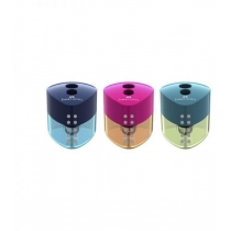 Чинка подвійна Faber-Castell Grip Trend кольорова з контейнером