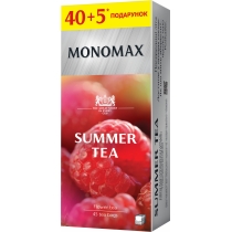 Чай квітковий каркаде з ягодами з ароматом малини пакетований МОNОМАХ SUMMER TEA 40+5шт х 1,8г