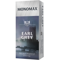 Чай чорний з бергамотом пакетований МОNОМАХ EARL GREY  25шт х 2г