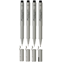 Набір ручок капілярних  для Faber-Castell Ecco Pigment, 4 шт., Колір чорний, 0,1 / 0,3 / 0,5 / 0,7 м