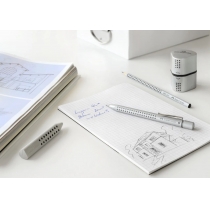 Ручка кулькова автоматична Faber-Castell Grip 2011 у срібному корпусі