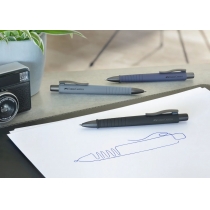 Ручка шариковая Faber-Castell POLY BALL ХВ автоматическая, серый каучуковый корпус, синяя 1,0 мм