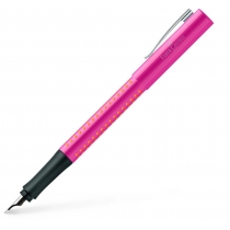Набір ручка перова Faber-Castell GRIP 2010 корпус рожевий перо М + коректор + картриджі