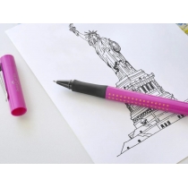 Ручка капілярна Faber-Castell GRIP 2010 FineWriter, корпус рожевий, стрижень синій