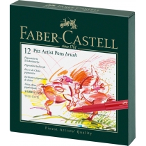 Набір ручок-пензликів капілярних  Faber-Castell PITT  ARTIST PEN "BRUSH" STUDIO BOX набір 12 кольорі