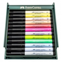 Набір ручок-пензликів капілярних  Faber Castell PITT ARTIST PEN "BRUSH" PASTEL 12 кольорів