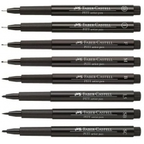 Набір ручок-пензликів капілярних Faber-Castell PITT ARTIST PEN, (XS, S, F, M, B, SC, SB, 1,5) 8 шт ч