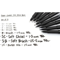 Набір ручок-пензликів капілярних Faber-Castell PITT ARTIST PEN, (XS, S, F, M, B, SC, SB, 1,5) 8 шт ч