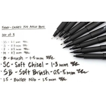 Набор ручек капиллярных Faber-Castell PITT ARTIST PEN, (XS, S, F, M, B, SC, SB, 1,5)  8 шт черные