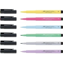 Набір ручок-пензликів капілярних Faber-Castell PITT Artist Pens "Brush" Pastel 6 шт