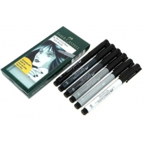 Набір ручок-пензликів капілярних Faber-Castell PITT Artist Pens Soft Brush 6 шт