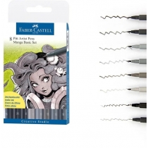 Набір ручок капілярних  Faber-Castell Pitt Artist Pens Manga Basic Set 8 кольорів