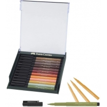Набір ручок-пензликів капілярних Faber Castell PITT ARTIST PEN "BRUSH" ЕАRTH TONES 12 кольорів