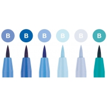 Набір ручок-пензликів капілярних Faber-Castell PITT Artist Pens "Brush" Shades of blue 6 шт