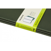 Набор тетрадей (3 шт.) Moleskine Cahier 13 х 21 см / Нелинованный Зеленый