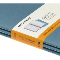 Набор тетрадей (3 шт.) Moleskine Cahier 13 х 21 см / Линия Голубой