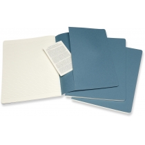 Набір зошитів (3 шт.) Moleskine Cahier 19 х 25 см / Лінійка Жвавий Блакитний