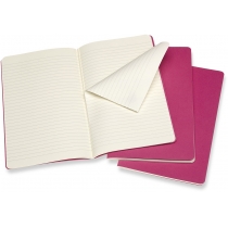 Набір зошитів (3 шт.) Moleskine Cahier 13 х 21 см / Лінійка Кінетичний Рожевий