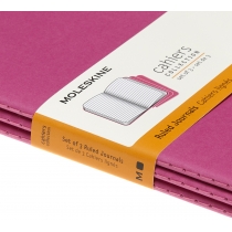 Набір зошитів (3 шт.) Moleskine Cahier 13 х 21 см / Лінійка Кінетичний Рожевий