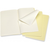 Набір зошитів (3 шт.) Moleskine Cahier 13 х 21 см / Лінійка Ніжний Жовтий