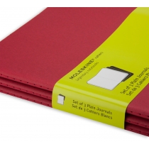 Набір зошитів (3 шт.) Moleskine Cahier 19 х 25 см / Нелінований Бордо