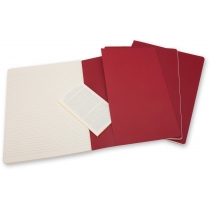 Набір зошитів (3 шт.) Moleskine Cahier 19 х 25 см / Лінійка Бордо