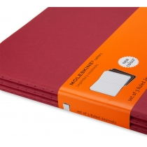 Набір зошитів (3 шт.) Moleskine Cahier 19 х 25 см / Лінійка Бордо