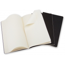 Набір зошитів (3 шт.) Moleskine Cahier 13 х 21 см / Клітина Чорний