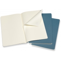 Набір зошитів (3 шт.) Moleskine Cahier 13 х 21 см / Нелінований Жвавий Блакитний