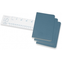 Набор тетрадей (3 шт.) Moleskine Cahier 9 х 14 см / Нелинованный Голубой