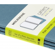 Набор тетрадей (3 шт.) Moleskine Cahier 9 х 14 см / Нелинованный Голубой