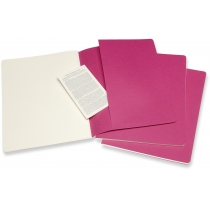 Набір зошитів (3 шт.) Moleskine Cahier 19 х 25 см / Нелінований Кінетичний Рожевий