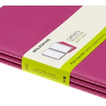 Набір зошитів (3 шт.) Moleskine Cahier 19 х 25 см / Нелінований Кінетичний Рожевий