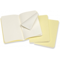Набір зошитів (3 шт.) Moleskine Cahier 9 х 14 см / Нелінований Ніжний Жовтий