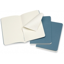 Набір зошитів (3 шт.) Moleskine Cahier 9 х 14 см / Лінійка Жвавий Блакитний